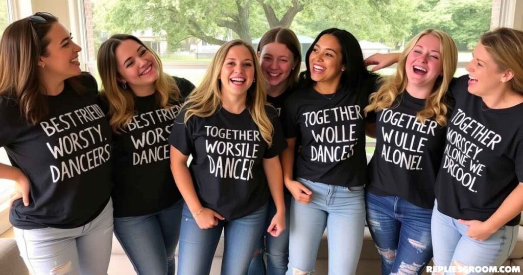 Funny Text on Shirt for Friends Group