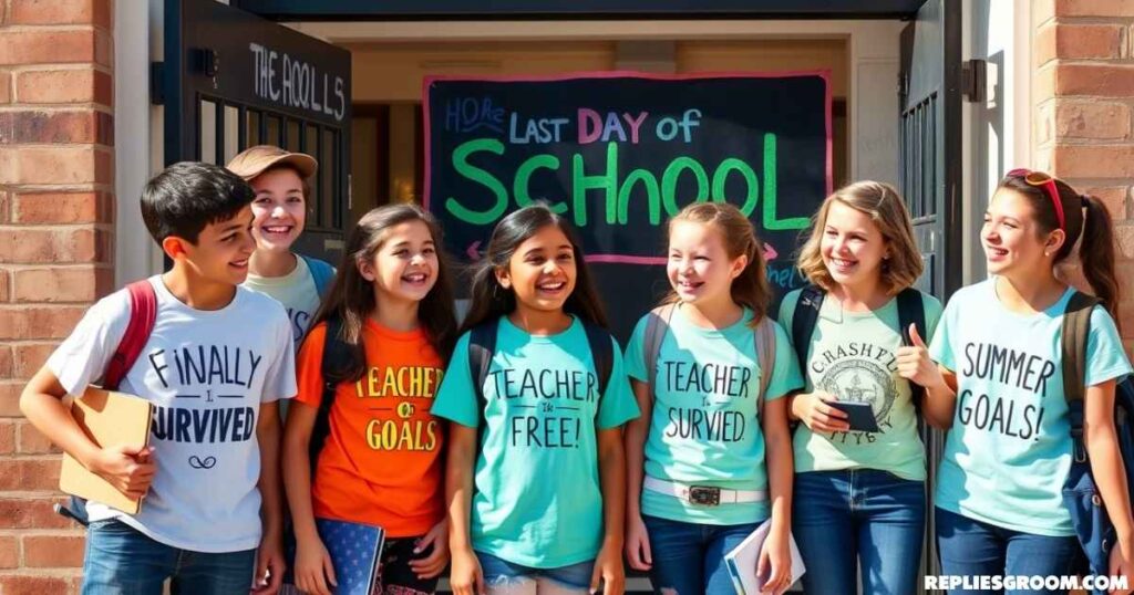 Funny T Shirt Messages on Last Day of School